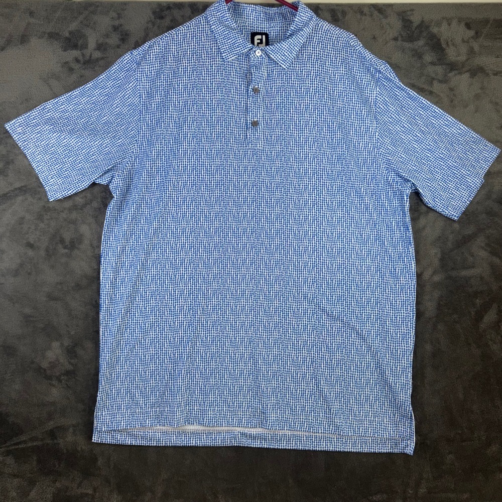 Mens XL FootJoy Performance Golf Polo Blue Cottonwood Country Club Short Sleeve